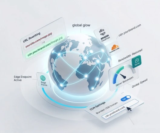 CDN domain mapping and edge delivery diagram