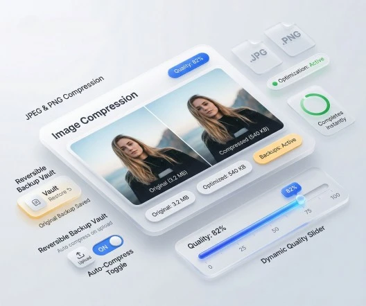 Quality slider and compression preview in media settings