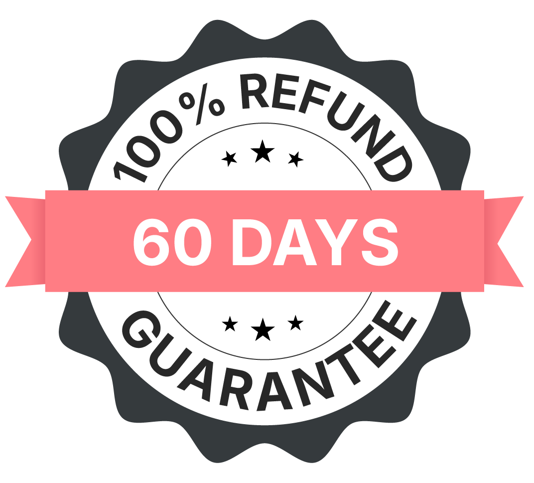 60-day money-back guarantee seal