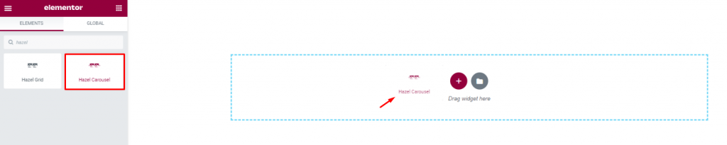 inserting the Hazel Carousel widget