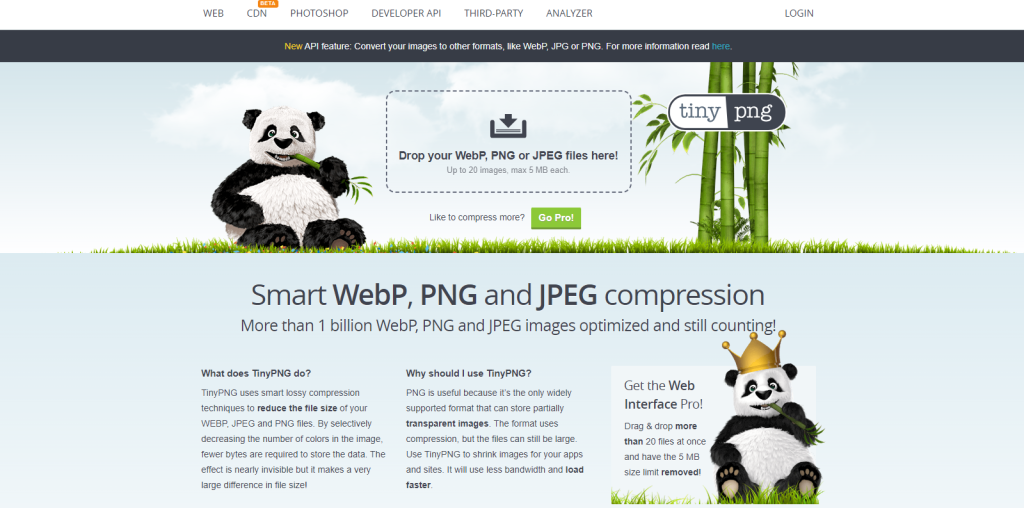 TinyPNG website Homepage - BdThemes