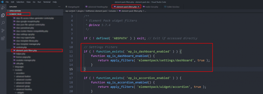 add_filter options