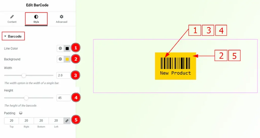Barcode Section