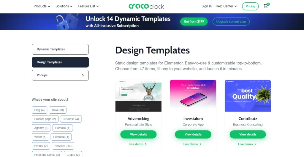 crocoblock templates - BdThemes