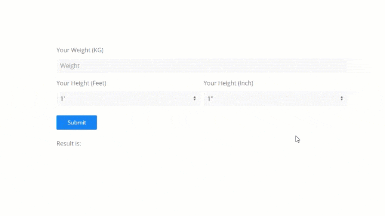BMI Calculator view - BdThemes