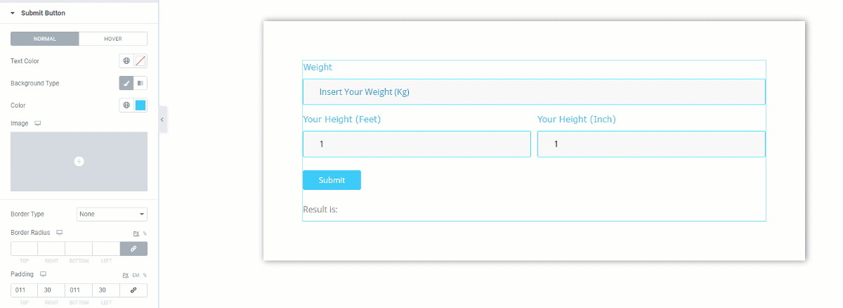 BMI calculator in elementor13 - BdThemes