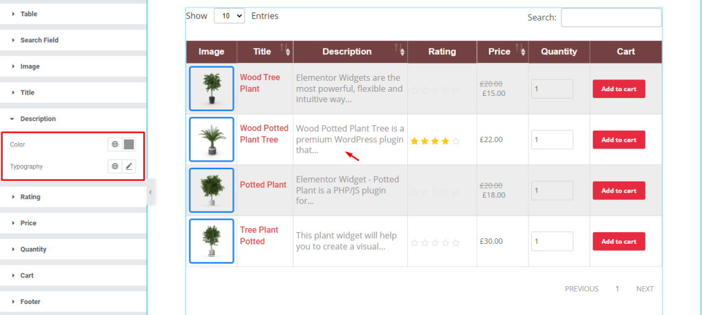 Product Table widget doc 10 - BdThemes
