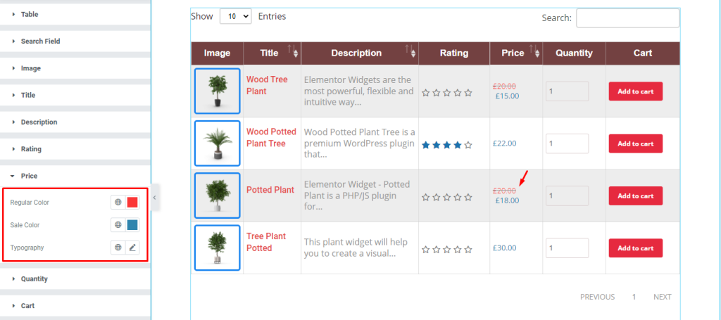 Product Table widget doc 12 - BdThemes