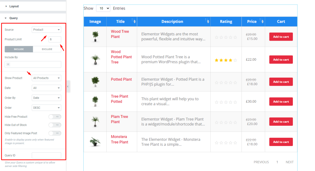 Product Table widget doc 3 - BdThemes
