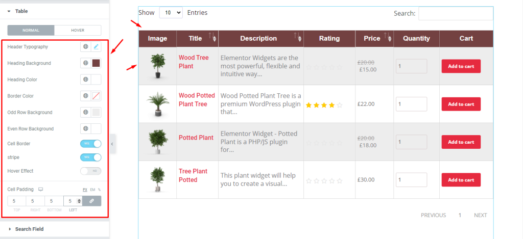 Product Table widget doc 6 - BdThemes