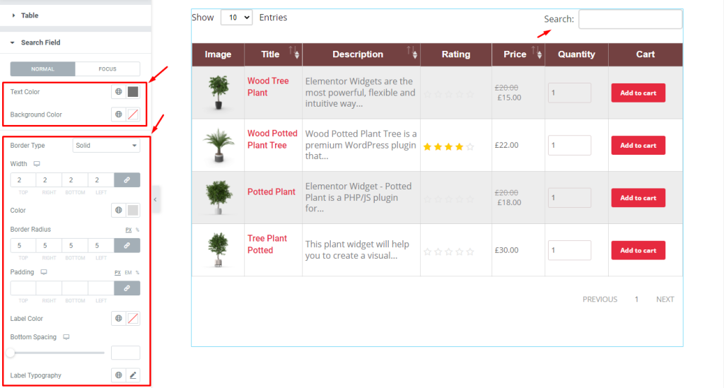 Product Table widget doc 7 - BdThemes