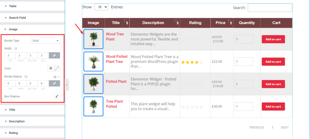 Product Table widget doc 8 - BdThemes