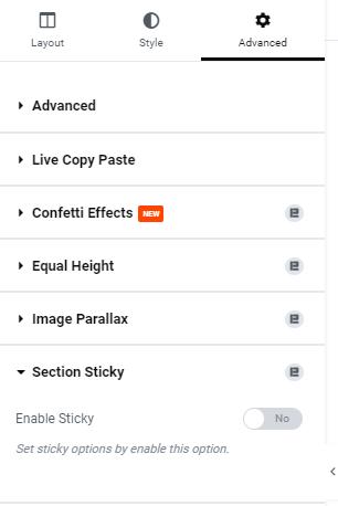 enable the section sticky - BdThemes