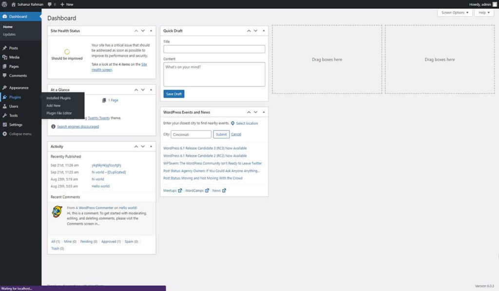 click plugins>add new