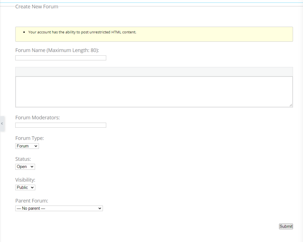Forum Form first view - BdThemes
