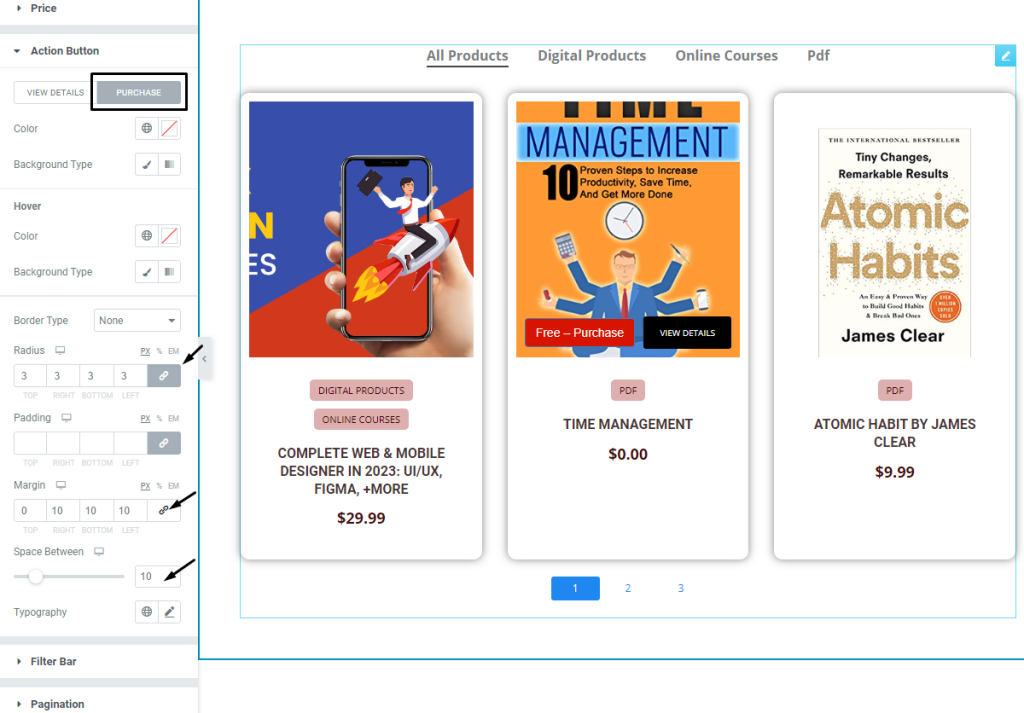action button purchase - BdThemes