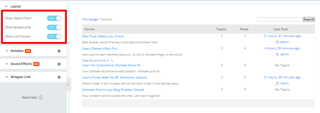 content layout - BdThemes