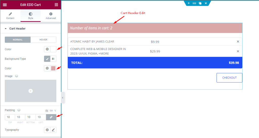 Cart Header - BdThemes