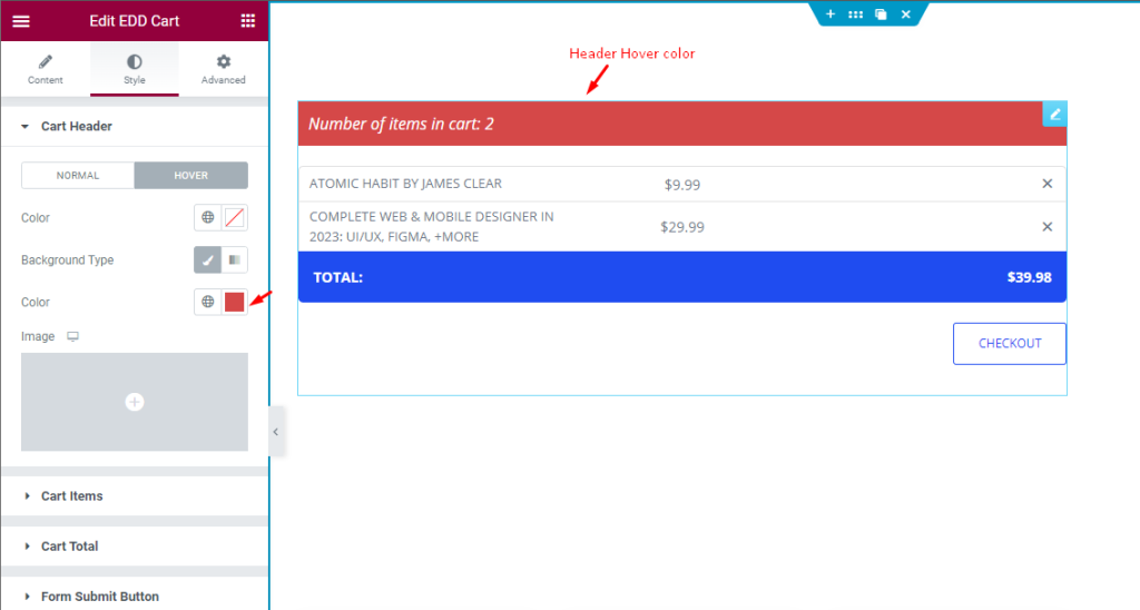 Cart Header Hover - BdThemes