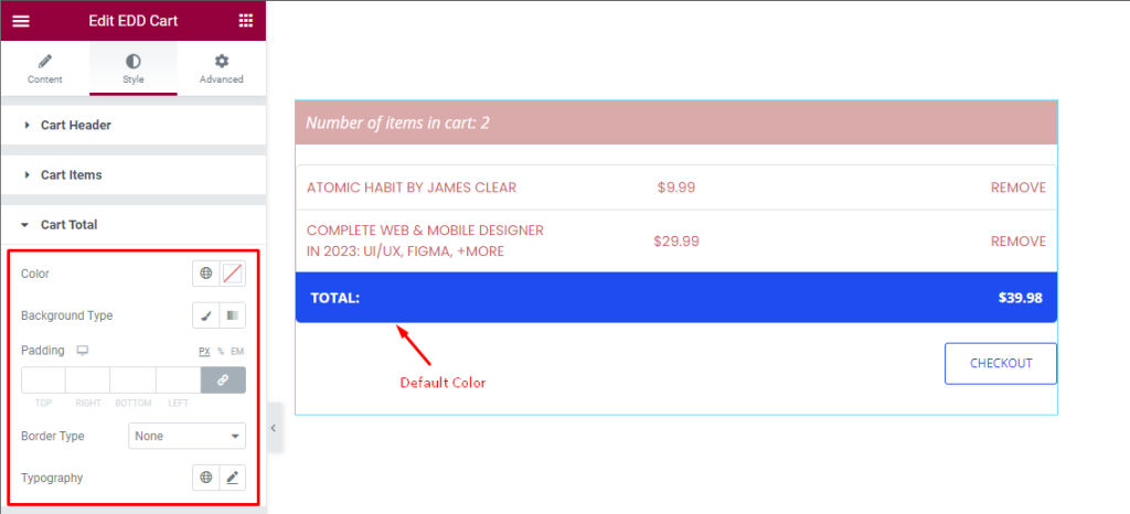Cart Total default - BdThemes
