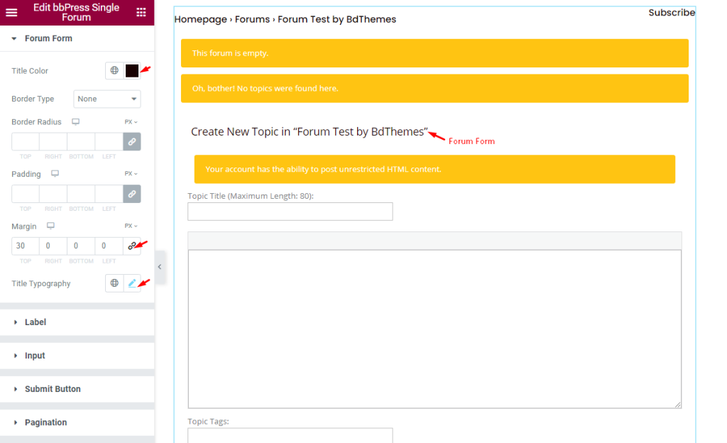 Forum Form 3 - BdThemes
