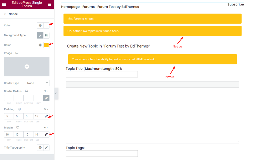 Notice Customization 2 - BdThemes