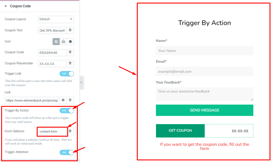Trigger Action - BdThemes