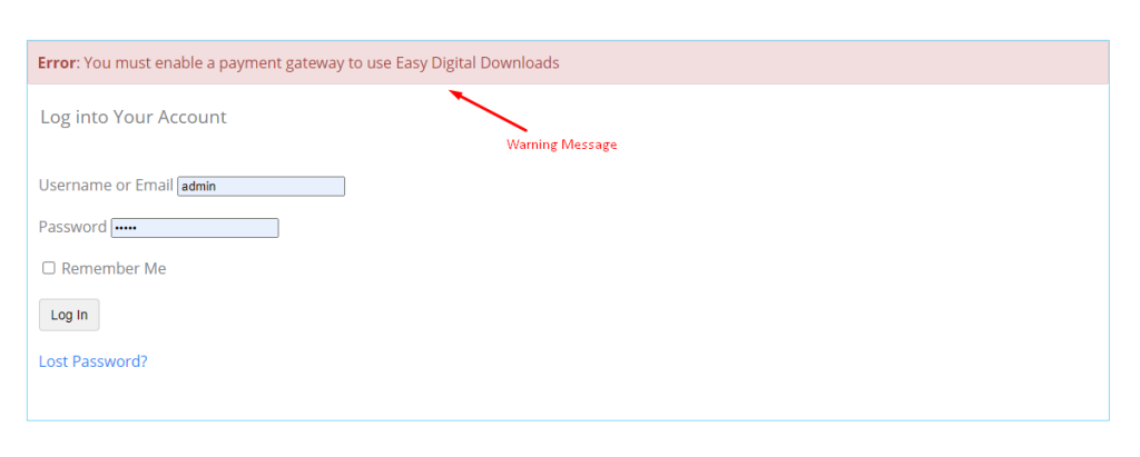 default view with warning - BdThemes