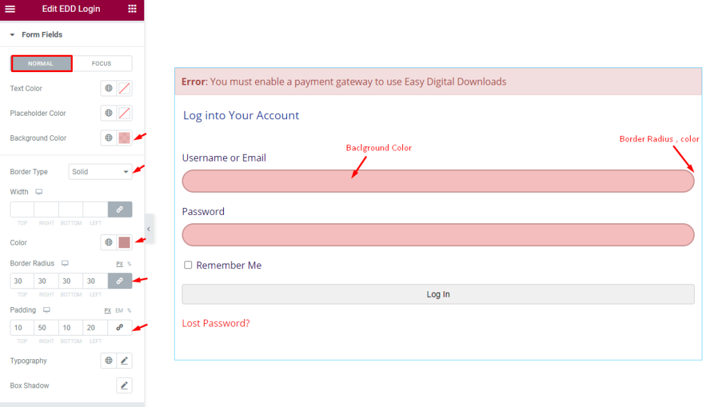 form fields normal - BdThemes