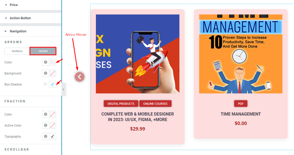 navigation arrow hover - BdThemes