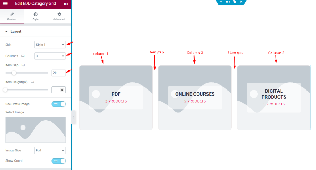 skin column item gap on layout - BdThemes