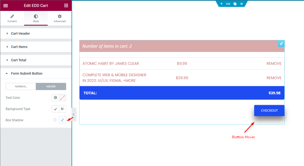 submit button added box shadow hover - BdThemes