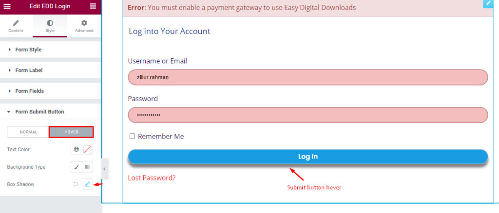 submit button hover - BdThemes