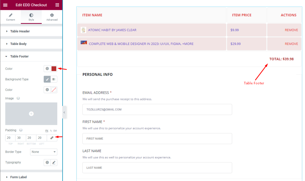 table footer - BdThemes