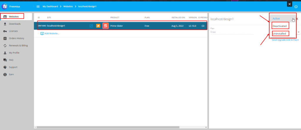 website active deactive - BdThemes