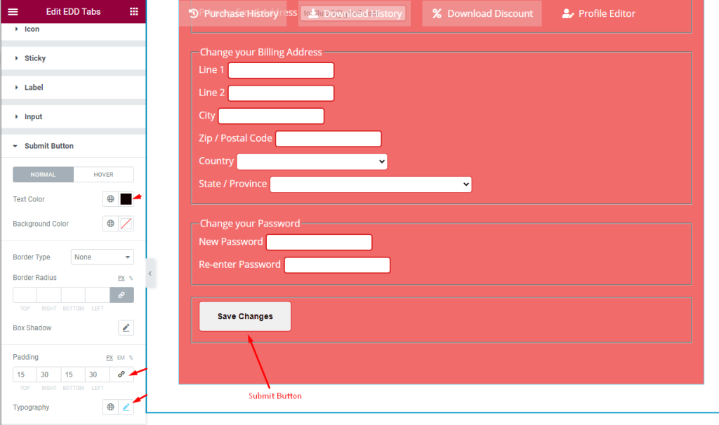 submit button - BdThemes
