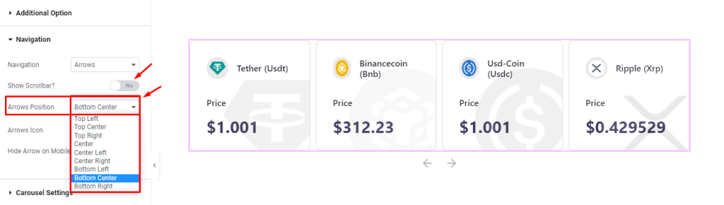 Crypto Currency Carousel widget 7 - BdThemes