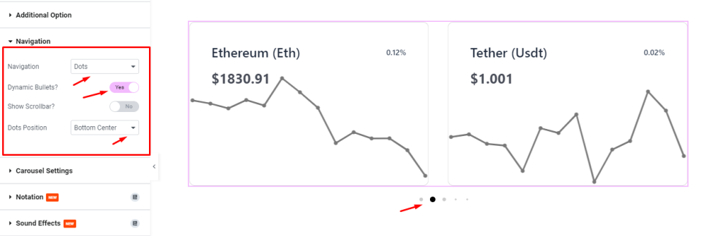 Crypto Currency Chart Carousel widget 5 - BdThemes