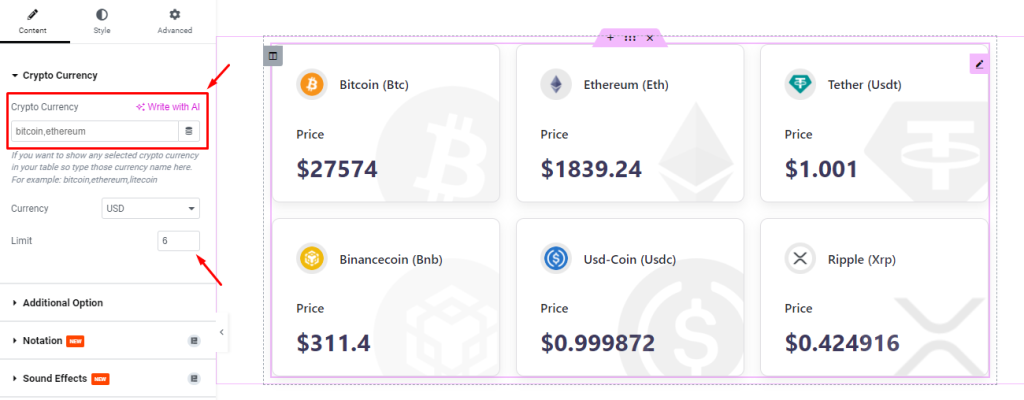 Crypto Currency Grid widget 2 - BdThemes