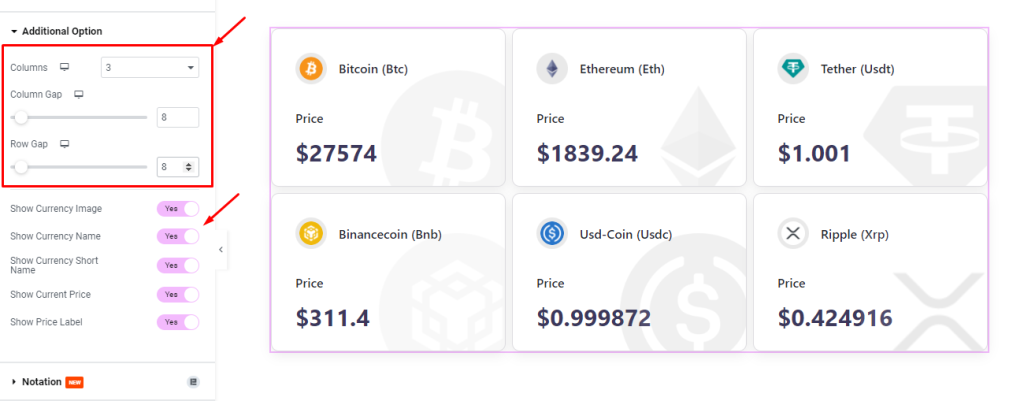 Crypto Currency Grid widget 4 - BdThemes