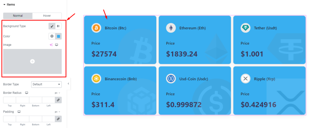 Crypto Currency Grid widget 5 - BdThemes