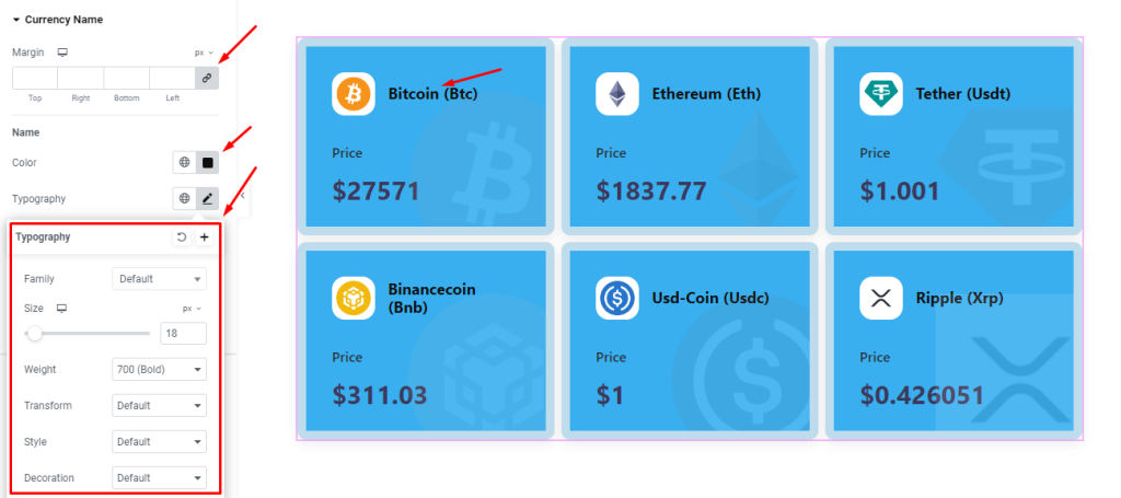 Crypto Currency Grid widget 9 - BdThemes