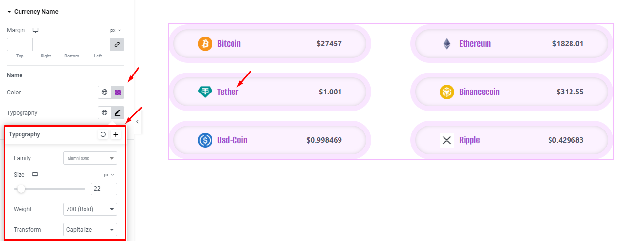 Crypto Currency List widget 10 - BdThemes