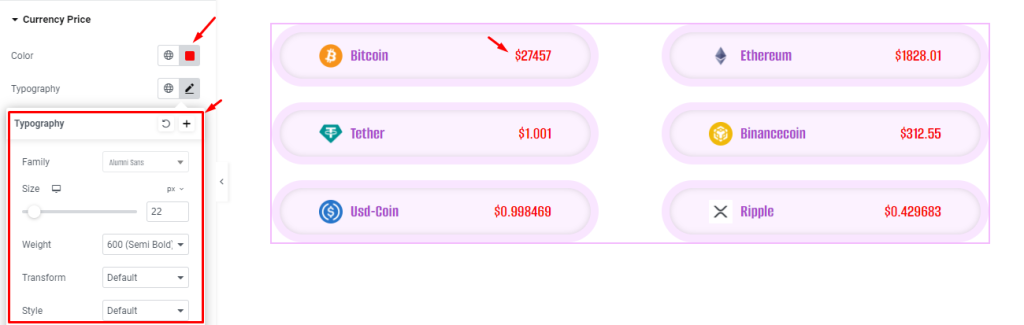 Crypto Currency List widget 11 - BdThemes