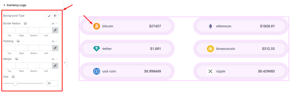 Crypto Currency List widget 9 - BdThemes