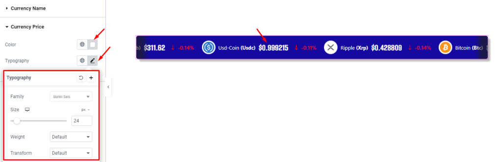 Crypto Currency Ticker widget 10 - BdThemes