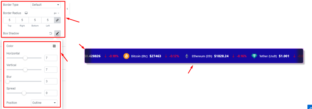 Crypto Currency Ticker widget 7 - BdThemes