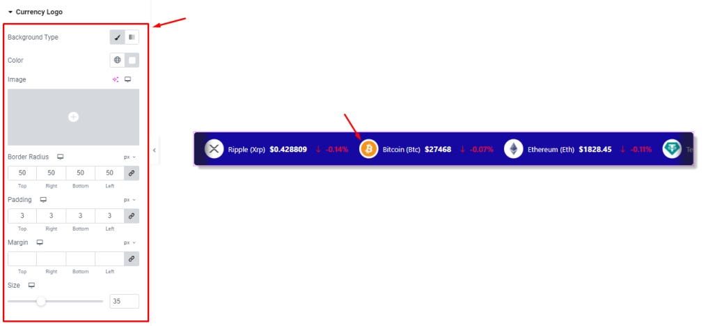 Crypto Currency Ticker widget 8 - BdThemes