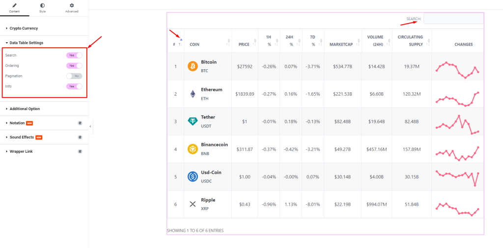 Crypto currency Table widget 4 - BdThemes