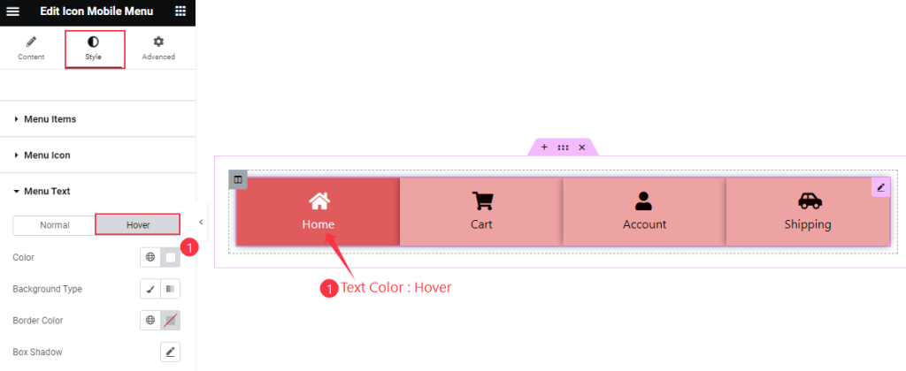 Menu text hover - BdThemes